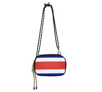 SyXIOP Flag Costa Rica Sling Purse Crossbody for Women Practical with Adjustable Strap Black Handbag For Hiking Traveling