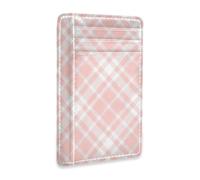 SyXIOP Flesh Pink Checkerboard Leather Ladies Wallets Slim