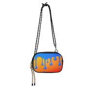 SyXIOP Flowing Pigment Blue Orange Sling Purse Crossbody for Womens Beauty with Adjustable Strap Small Shoulder Bag Walk the dog