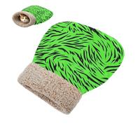 SyXIOP Fluorescent Green Tigers Fur Texture Cat Bed Cave Sleeping Bag for Cats Puppy Pet Snuggle Sack for cute Winter durables Comfortable Self-Warming