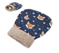 SyXIOP forests Fox Flower Blue Cat Sleeping Bags Cave for Cats Puppy Pet Snuggle Sack for cute Cold Weather Cozy Plush Self-Warming