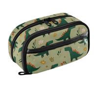 SyXIOP Funny Americas Ceratosaurus Green Tear-Resistant Pencil Case Large Capacity Stationery Storage for College Student Teen Adults caja para lapices