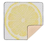 SyXIOP Funny Lemon Yellow Cross Section Pattern Large Non-slip baby care play mat for Floor Washable foldable Activity Entertainment Mat for Baby Toddler Infant, 50'' x 50''