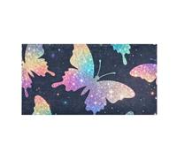 SyXIOP Glitter Butterfly Silhouettes decorative rugs for bedroom decorative tub mats non slip for porch accessories 39x20in tapetes para ba?o