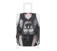 SyXIOP Gothic Anime Girl Black Elastic Large Luggage Cover Protector Washable Elastic Suitcase Covers Travel Accessory Fit 18-32 Inch Luggage