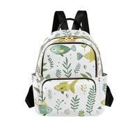SyXIOP Greens Playful Fish Seagrass 14 Inch multipurpose backpack for travel back packs for school&nurse