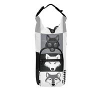 SyXIOP Grey Wolves Cute Water Bottle Carrier Bag & Case Space-Saving Bottle Holder 20/24/32/40oz for Daily Walking Hiking and Other Outdoor Activities Accesorios para Mochilas