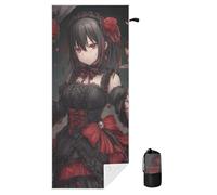 SyXIOP Grim Reaper Rose Anime Magnetic large beach towels for adults 32" x 15" Soft & Absorbent bath towels Beach Essentials Accessories Vacation with Storage Bag
