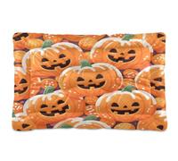 SyXIOP Halloween Dog Beds Crate Pad Happy Halloween Pumpkin Orange | {prop1} Soft Anti-Slip Pet Bed for Large Jumbo Medium Small Dogs