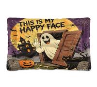 SyXIOP Halloween Dog Beds Crate Pad This Is My Happy Face ghosts Halloween | {prop1} Soft Comfortable Anti-Slip Bottom Dog Crate Pad for Medium/Large Dogs