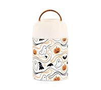 SyXIOP Halloween Orange Pumpkin Stainless Steel Vacuum Insulated for hot food lunch box with spoon for breakfast chicken 17 oz