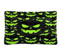 SyXIOP Halloween Pet Bed Mat Spooky Green monsters Face Halloween