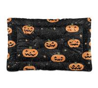 SyXIOP Halloween Pet Mattress Pumpkin Orange Halloween | {prop1} Soft Comfortable Anti-Slip Bottom Pet Kennel Beds for Medium/Large Dogs