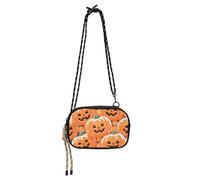 SyXIOP Happy Halloween Pumpkin Orange Sling Purse Crossbody Womens Waterproof with Adjustable Strap Cell Phone Bag Take a walk