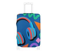 SyXIOP Headphones Abstract Shapes Memphis Style Elastic Cover for Luggage Anti Scratch Suitcase Elastic Cover Travel Accessory Fit 18-32 Inch Luggage