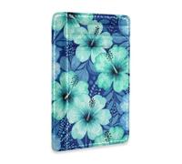 SyXIOP Hello Blue Hawaiian Hibiscus Floral Leather Slim Front Pocket Wallet