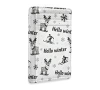 SyXIOP Hello Winter Deer Black and White Leather Slim Small Wallets