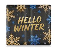 SyXIOP Hello Winter Gold Blue Snowflake Leather Car Registration & Insurance Card Holder Glove Box Organize for Documents, Cards, License
