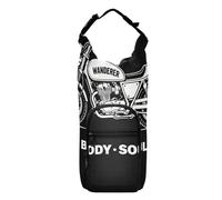 SyXIOP Illustrated Black and White Motorcycle Water Bottle Waist Pack Multi Size Water Bottle Carrier for Walking 20/24/32/40oz for Adults Kids Walking Hiking Camping Travelling Bolso para Botella De