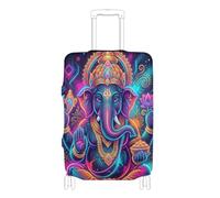SyXIOP Indian Elephants God Fluorescence Elastic Large Covers for Luggage Washable Cover for Suitcase Suitcase Protector Fit 18-32 Inch Luggage