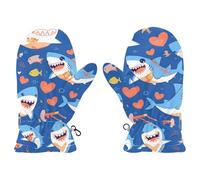 SyXIOP Indigo Playful Shark Heart Shaped warm toddler girl mittens age 4-5 4 year old girl gloves guantes de invierno para ninos S 2-4