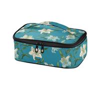 SyXIOP Italy Lily Sky Blue Mint Designed Boys Lunch Bag Thermal Lunch Box Men's Lunch Box with Handle loncheras para Mujer Chicas