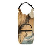 SyXIOP Japanese Ocean Sea Wave Lion Water Bottle with Carrier Bag Multi Size Water Bottle Holder 20/24/32/40oz for Daily Walking Hiking and Other Outdoor Activities Bolso para Botella De Agua