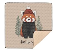 SyXIOP Just Breathe Christmas Red Panda Soft Thick baby play mat activity gym for Floor Waterproof foldable Infant Play Mat for Babies Infants Toddlers, 50'' x 50''