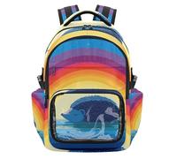 SyXIOP Lazy Ocean Hedgehog Rainbow Kids Clear Backpack Lightweight Casual Casual Backpack with Adjustable Strap for School College Work, Age 7-18 escolares para nino de