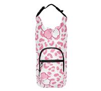 SyXIOP Leopard Peach Blossom Bottle Carrier with Bottles durables Cross Body Water Bottle Holder 20/24/32/40oz for Adults Kids Walking Hiking Camping Travelling Accesorios para Senderismo