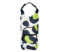 SyXIOP Leopard Print Lime Green and Navy Blue Water Bottle Carry Bag Lightweight Water Bottle Insulated Holder 20/24/32/40oz for Daily Walking Hiking and Other Outdoor Activities Accesorios para