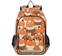 SyXIOP little kids backpacks 8-12: modern bookbag for boy in assorted colors - Cartoon Cute Fox Orange