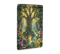 SyXIOP Magic Ancient Tree Stained Glass Leather Men's Wallets Slim