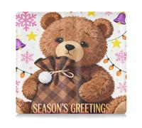 SyXIOP Merry Christmas Bear Cute Leather Toursuit car Registration and Insurance Card Holder Glove Box Organize for Driver Auto Owners Trailer Motorcycle Boat
