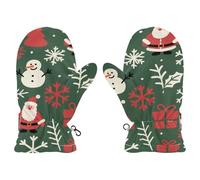 SyXIOP Merry Christmas Deer Snowflake Red Dark Green warm girls winter mittens kids gloves guantes para el frio ni?os S 2-4