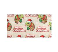 SyXIOP Merry Christmas Green Chameleon decorative shower mats for inside soft tub mats non slip for restroom accessories 39x20in de alfombras para ba?o