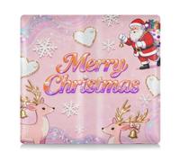 SyXIOP Merry Christmas Y2k Pink Premium Leather Car Registration and Insurance Card Holder Essential Wallet Case for Any, Truck, Motorcycle, Trailer or Boat