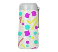 SyXIOP Mini Insulated Water Bottle Retro 80s Abstract Memphis White Pattern | 270ml Vacuum Stainless Steel Water Bottle,Leak Proof Portable Mini Travel Mug,for Women,Travel, Office