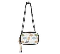 SyXIOP Minimalist Leaves West Crossbody Purse for Mens Comfort with Adjustable Strap Nylon Small Crossbody Phone Bag For Hiking Traveling