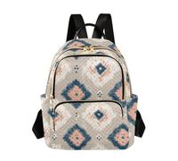 SyXIOP Modern Boho Chic Square Beige 12.5 Inch casual daypack backpack anti theft backpack fashion small for ladies,teen girls