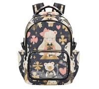 SyXIOP Mr &mrs Animal Bear Peach Gold School Clear Backpack Large Capacity Carry On Backpack Travel Bag for School College Work, Age 7-18 escolares para nino de
