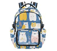 SyXIOP Mr &mrs Bear Peach Blue Kids Clear Backpack for School Cute Sturdy See Through Bag Backpack for Student School Workout, Age 7-18 mochila de viaje para nina