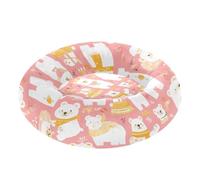 SyXIOP Mr &mrs Bear Peach Gold Calming Anti Anxiety Pet Dog Beds fluffier Calming Bed for Small Size Pets Supplies paralyzed dog supplies