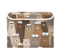 SyXIOP Naughty Ocean Brown Bear foldable 40 L storage bins with lid with handles Decorative organizers lids Christmas for Closet and Laundry Storage 42x32x30cm