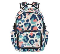 SyXIOP Naughty Ocean Leopard Cyan Clear Backpack for School Water-Resistant School Backpack with Laptop Compartment for Boys Girls Kids, Age 7-18 mochila de princesas para