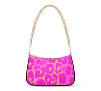 SyXIOP Neon Sundown Leopard Magenta trendy leather crossbody with multi pockets handbags essentials for women
