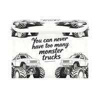 SyXIOP Never Have Too Many monsters Black foldable 40 L storage bins with lid with handles heavy duty containers for classroom Christmas for Home Office Organization 42x32x30cm