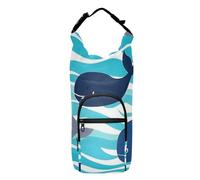 SyXIOP Ocean Sea Wave Whales Water Bottle Strap Carrier Space-Saving Drawstring Backpack with Bottle Holder 20/24/32/40oz for Daily Walking Hiking and Other Outdoor Activities Bolso para Botella De