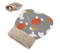 SyXIOP Oliver Jeffers Style Mouse Rust Cat Sleeping Bags Cave for Indoor Puppy and Cats Pet Mat Pad Sack Winter Cozy Plush Self-Warming