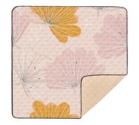 SyXIOP Orange Petal Pink Boho Large Sturdy baby play mat foldable for Floor Cozy Breathable foldable Infant Play Mat for Babies Infants Toddlers, 50'' x 50''